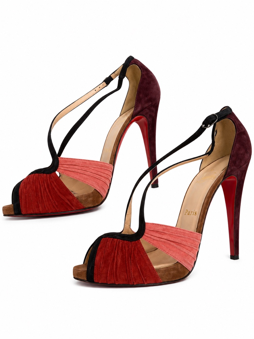 Christian Louboutin Velvet & Suede Colorblock Heels – Size 40 – Rare & Elegant ✨